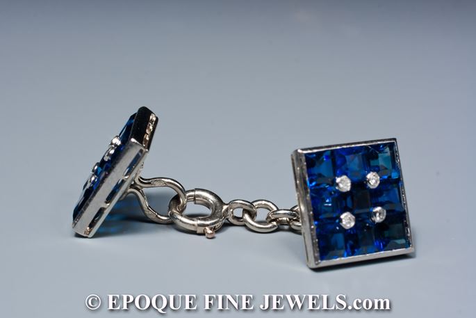 A beautiful pair of sapphire and diamond cufflinks | MasterArt